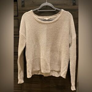 EILEEN FISHER Organic Cotton/Organic Linen Blend Cream Patchwork Sweater Medium